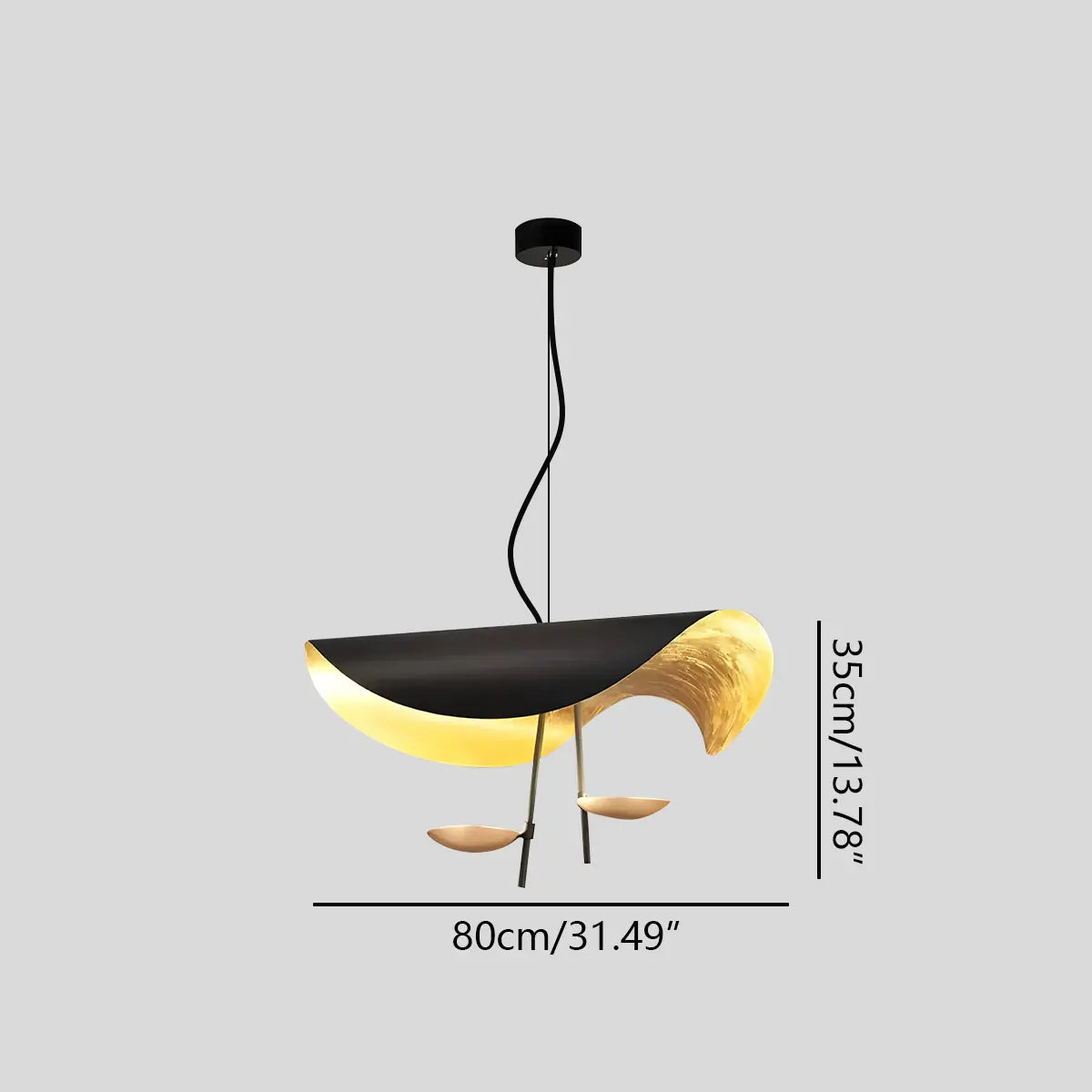 flairel Modern Sculptural Leaf Pendant Light