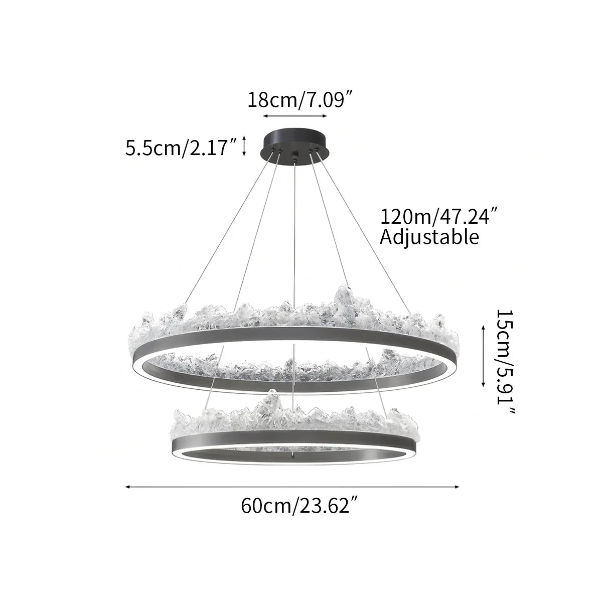 flairel Modern Light Luxury Iceberg Chandelier