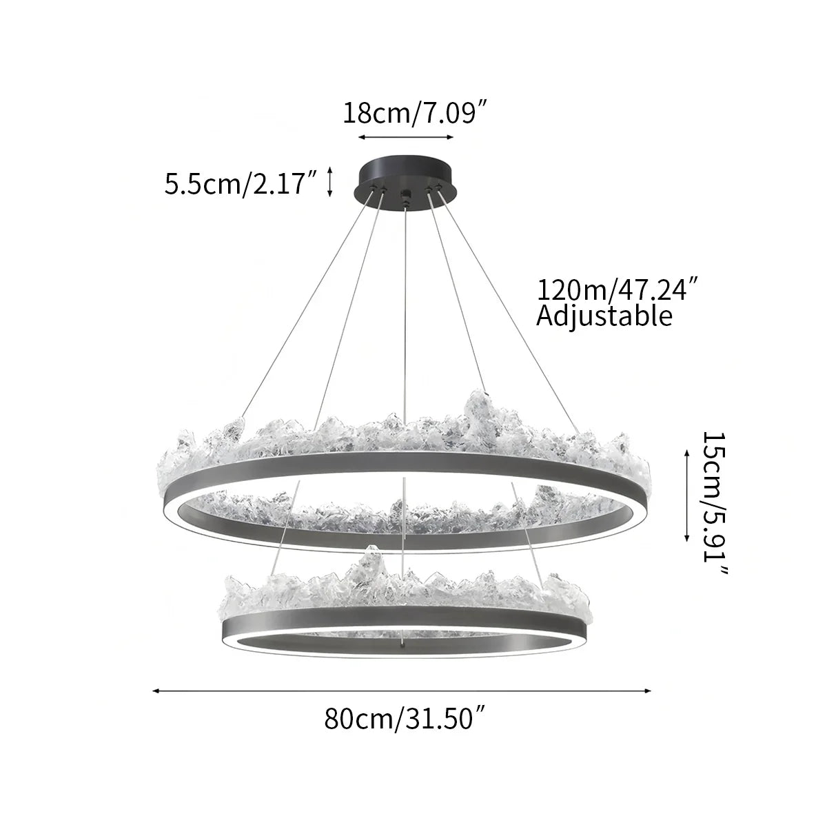 flairel Modern Light Luxury Iceberg Chandelier