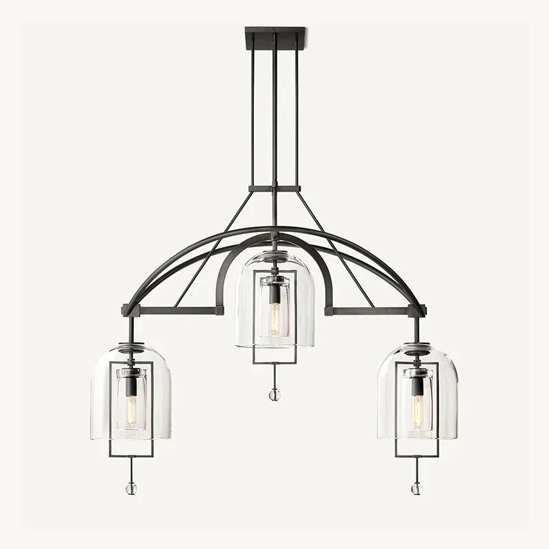 flairel Bell Glass Chandelier for Living Room