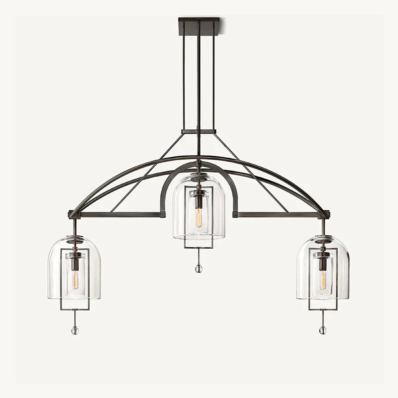 flairel Bell Glass Chandelier for Living Room
