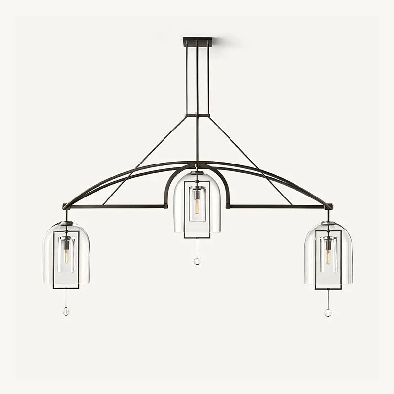 flairel Bell Glass Chandelier for Living Room