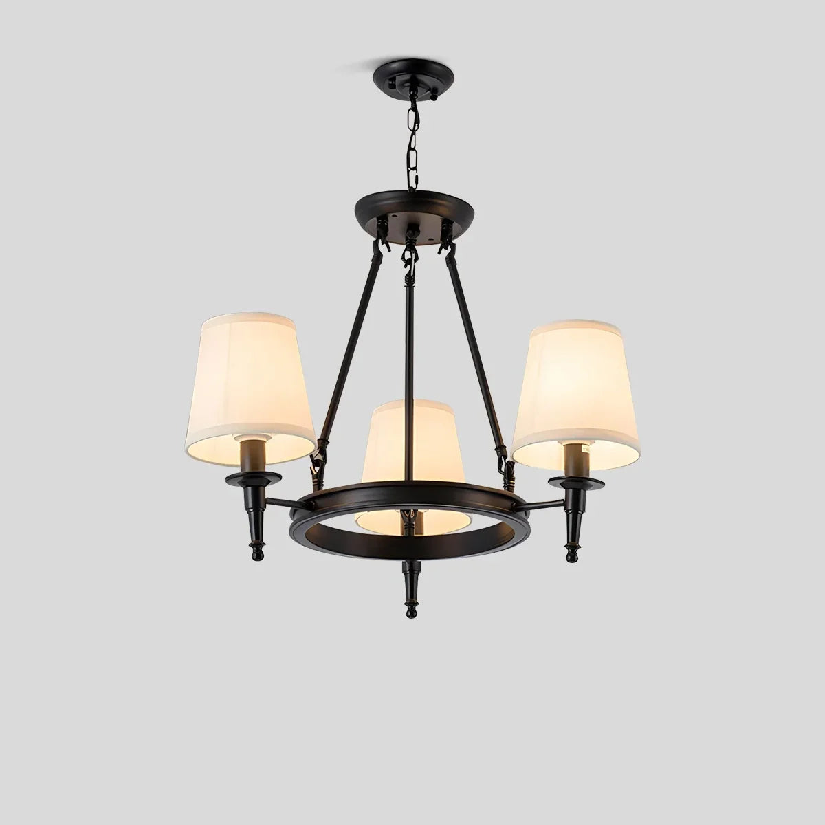 flairel Vintage Ring Metal Fabric Chandelier