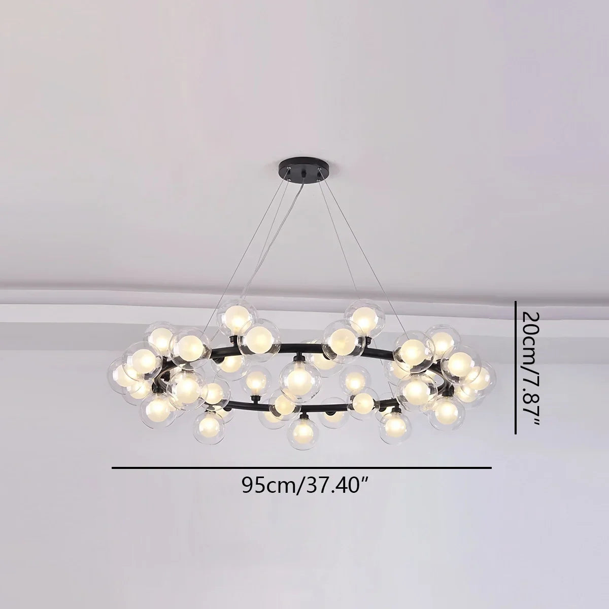 flairel Nur Bubble Glass Chandelier for Living Room