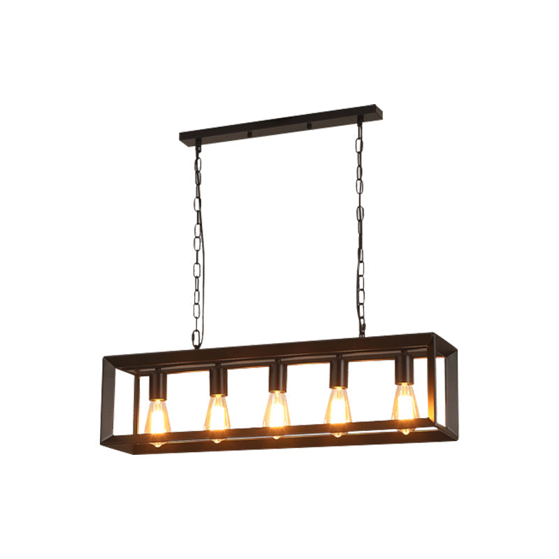 flairel Rectangular Brass Pendant Lights for Dining Room