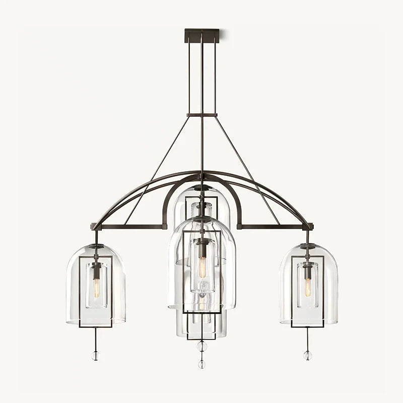 flairel Bell Glass Chandelier for Living Room