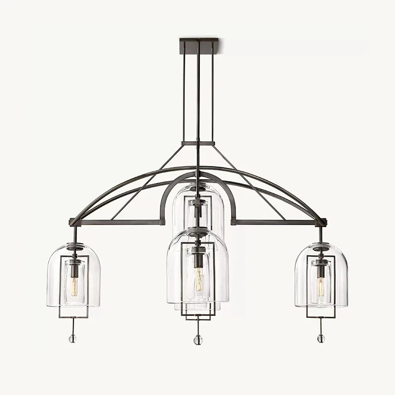 flairel Bell Glass Chandelier for Living Room