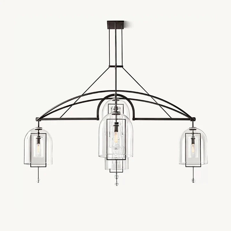 flairel Bell Glass Chandelier for Living Room
