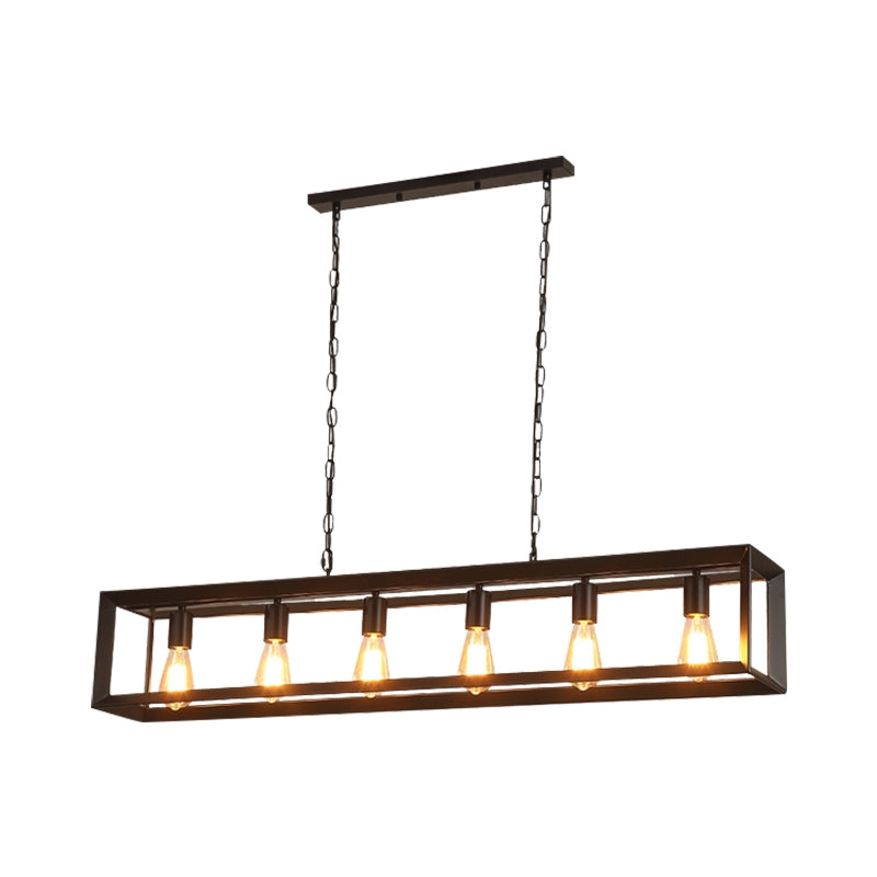 flairel Rectangular Brass Pendant Lights for Dining Room