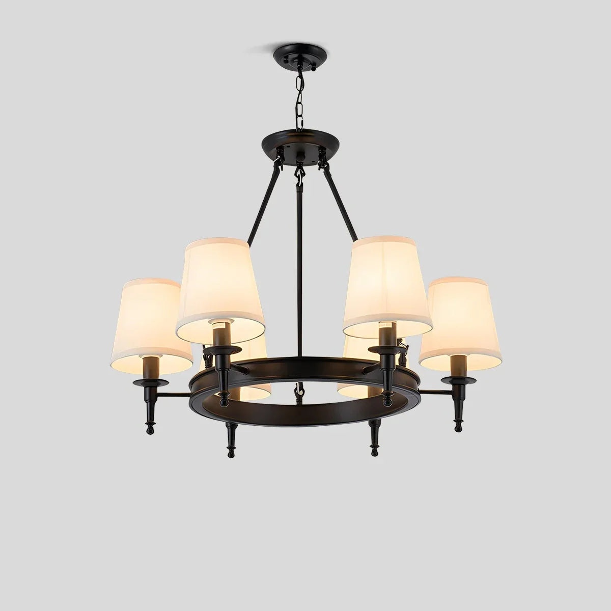 flairel Vintage Ring Metal Fabric Chandelier