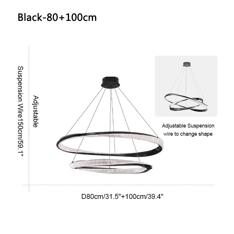 flairel Modern Simple Mobius Circle Chandelier