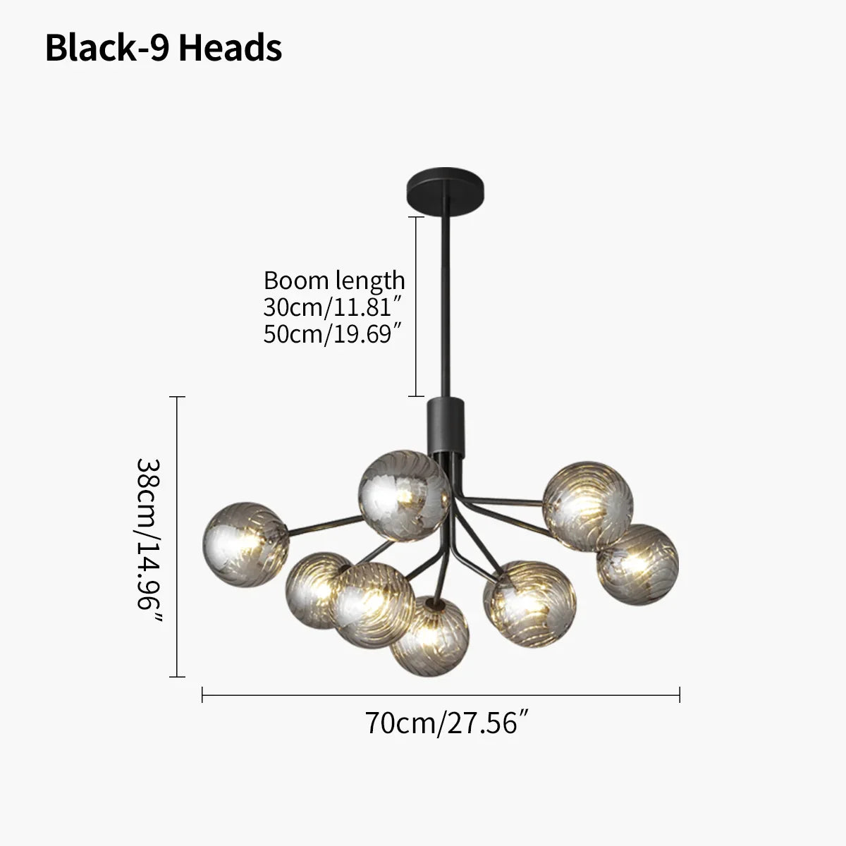 flairel All Copper Magic Bean Glass Chandelier