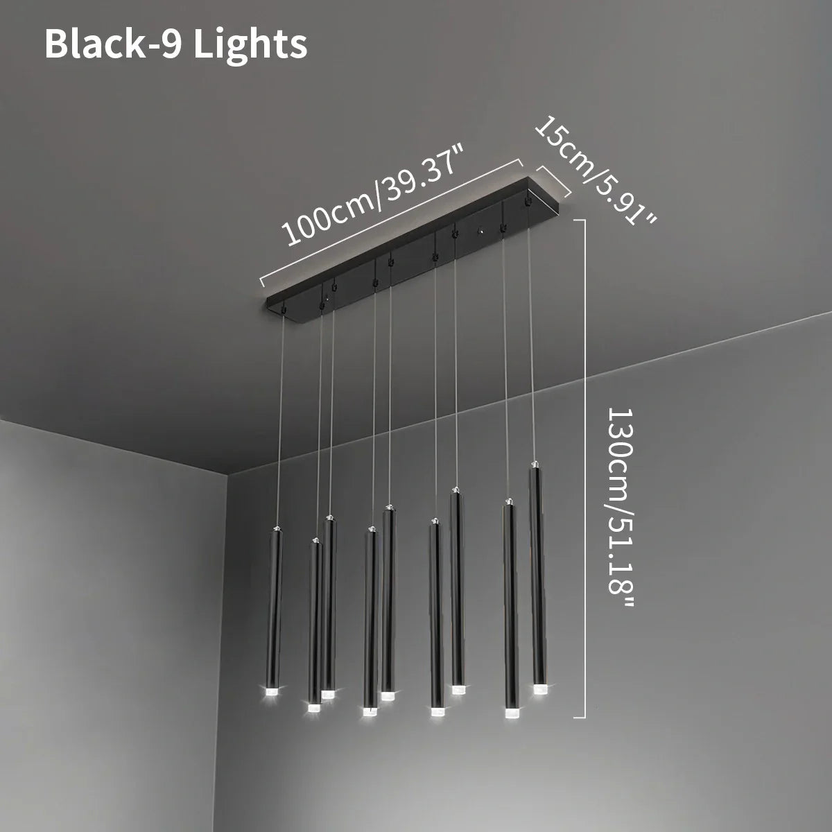 flairel Modern Luxury Large Long Cylindrical Chandelier