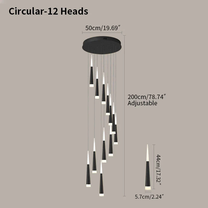 flairel Meteor Shower Chandelier for Staircase