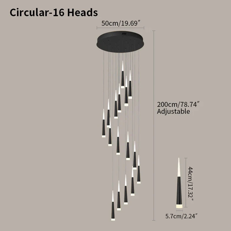 flairel Meteor Shower Chandelier for Staircase