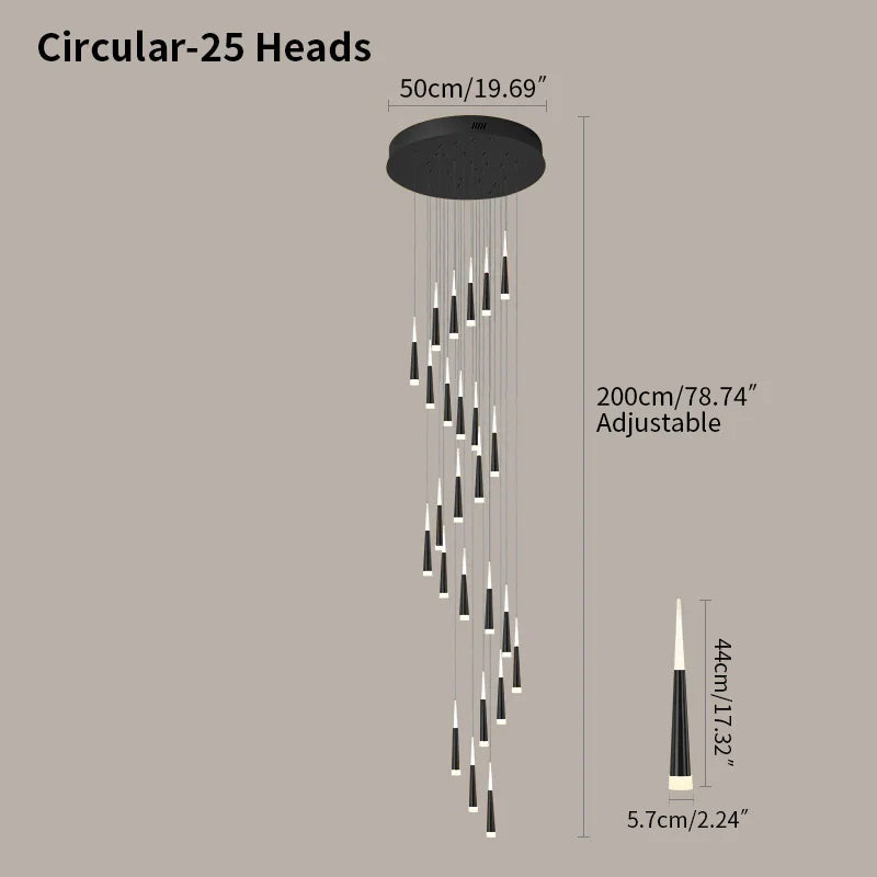 flairel Meteor Shower Chandelier for Staircase