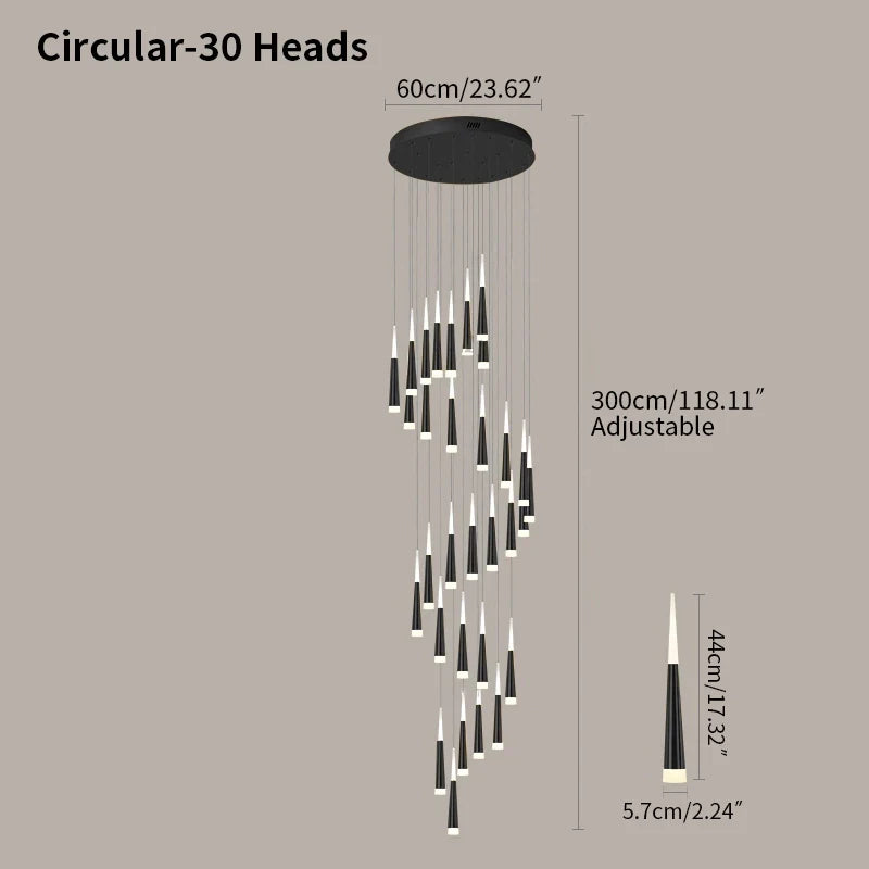 flairel Meteor Shower Chandelier for Staircase