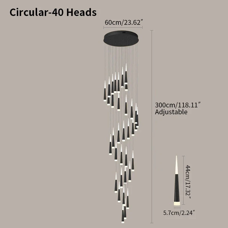 flairel Meteor Shower Chandelier for Staircase