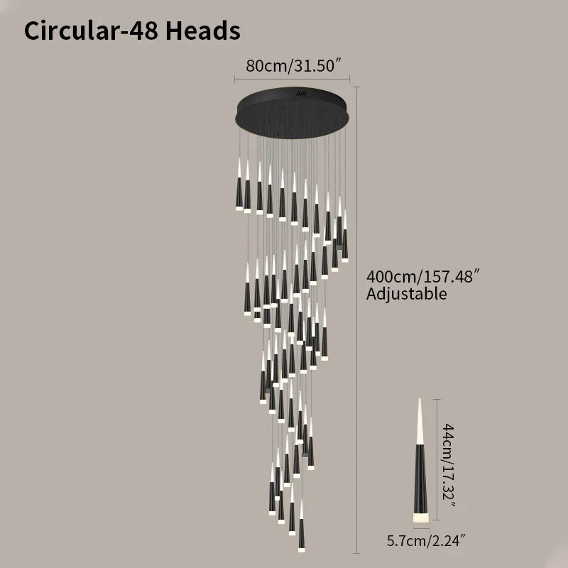 flairel Meteor Shower Chandelier for Staircase