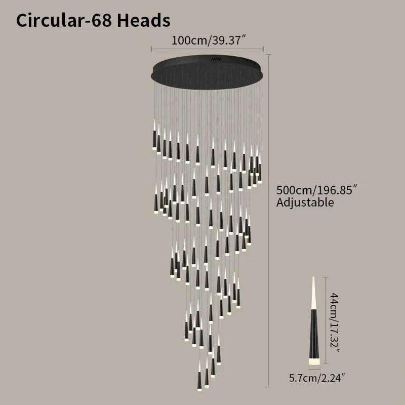 flairel Meteor Shower Chandelier for Staircase