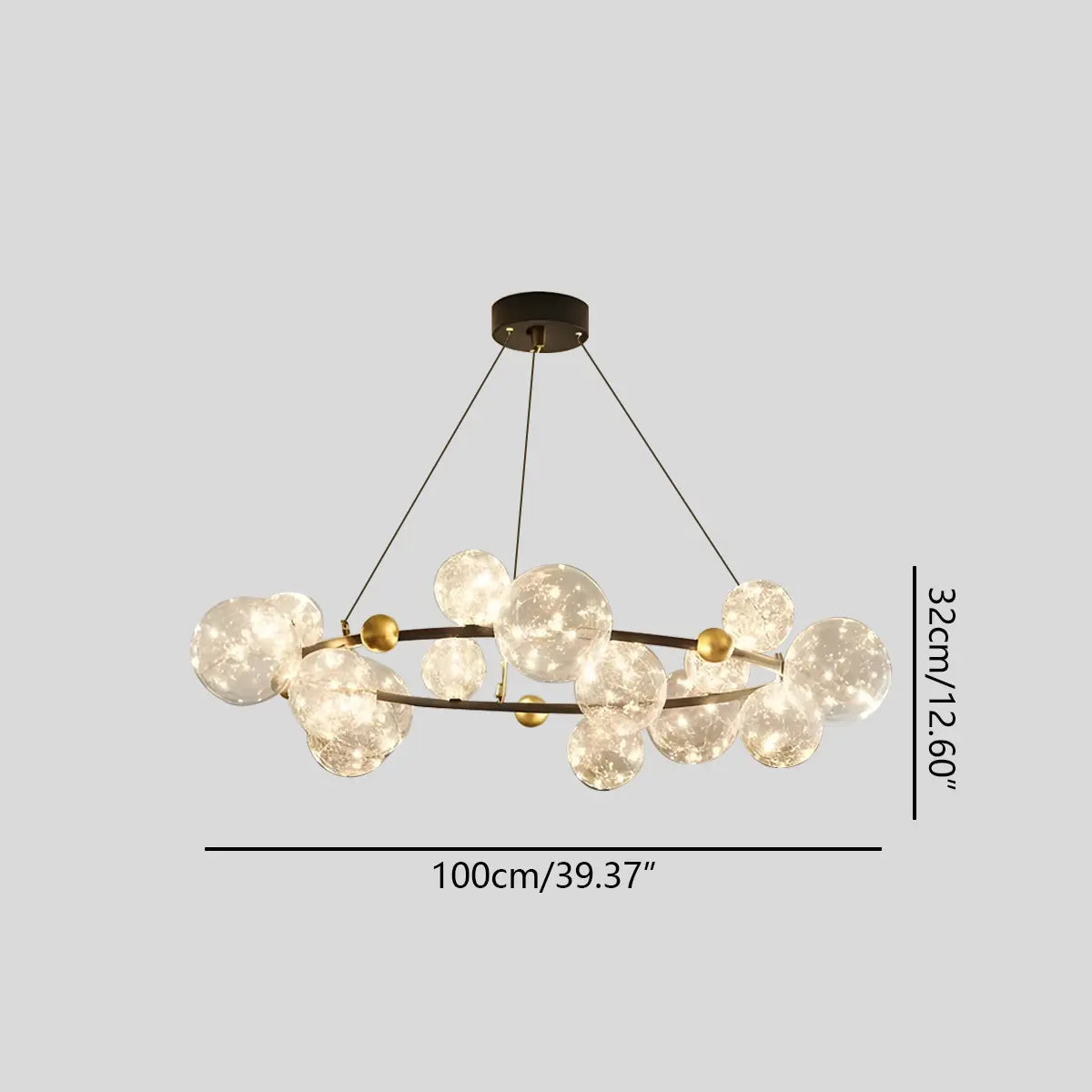 flairel Robina Bubble Glass Chandelier for Living Room