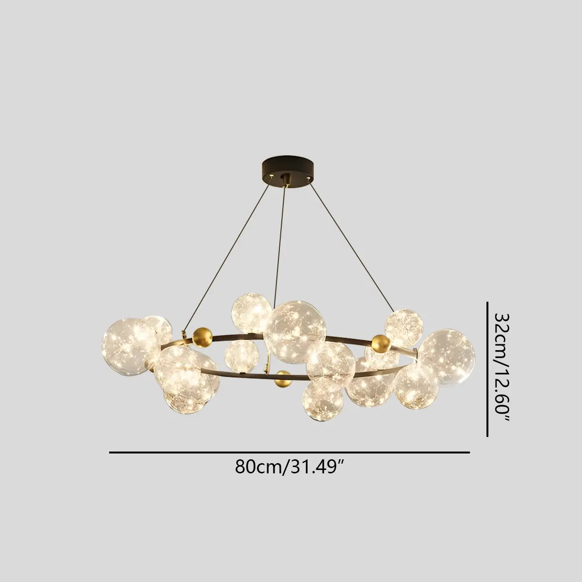 flairel Robina Bubble Glass Chandelier for Living Room
