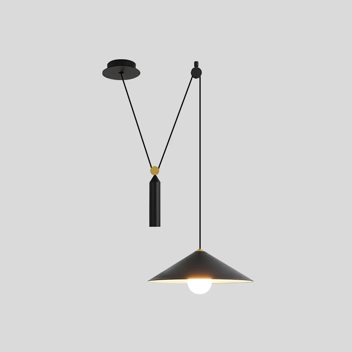 flairel Cone Counterweight Pulley Swag Pendant Lamp
