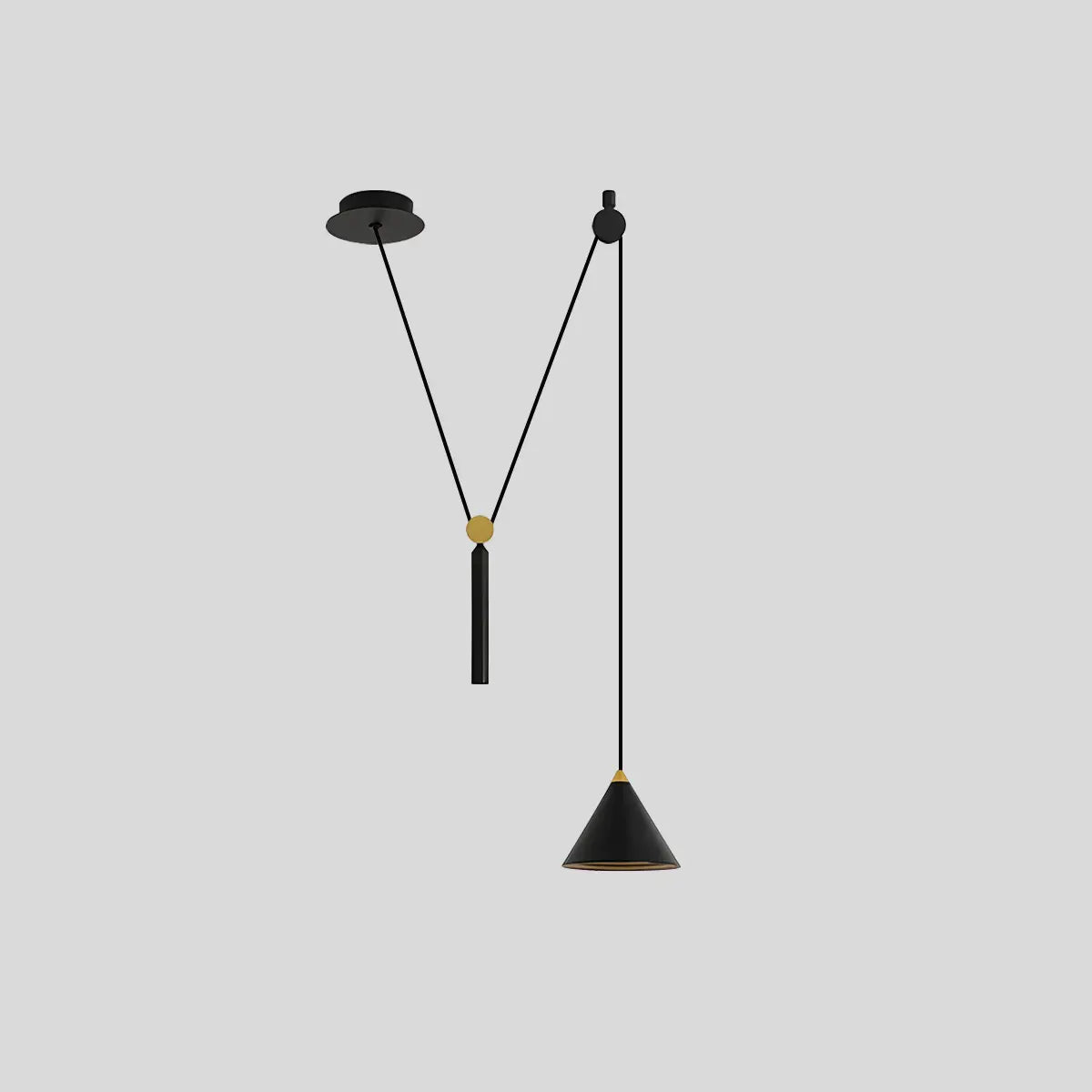 flairel Cone Counterweight Pulley Swag Pendant Lamp