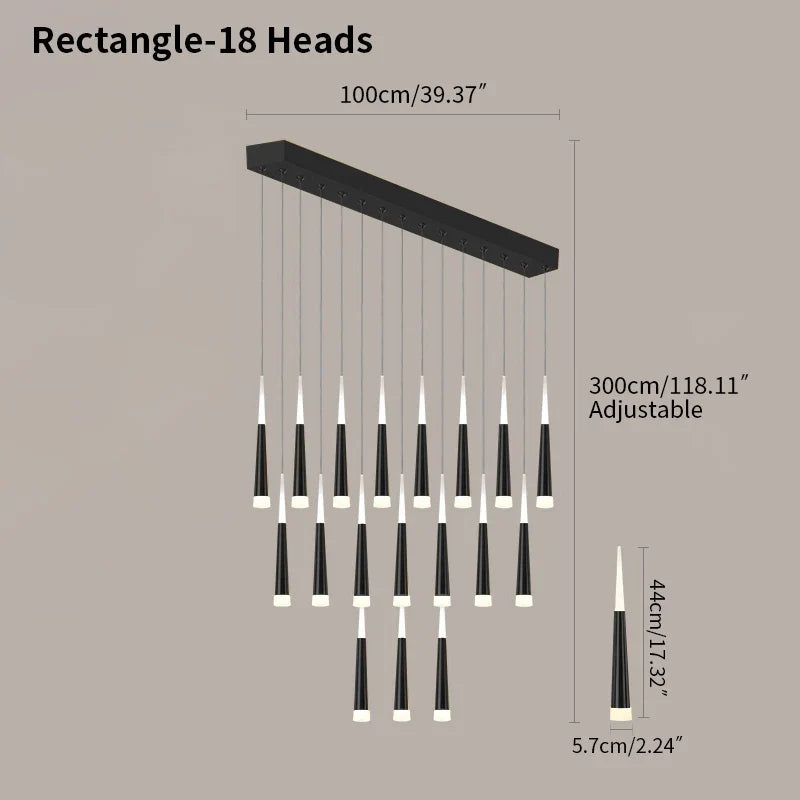 flairel Meteor Shower Chandelier for Staircase