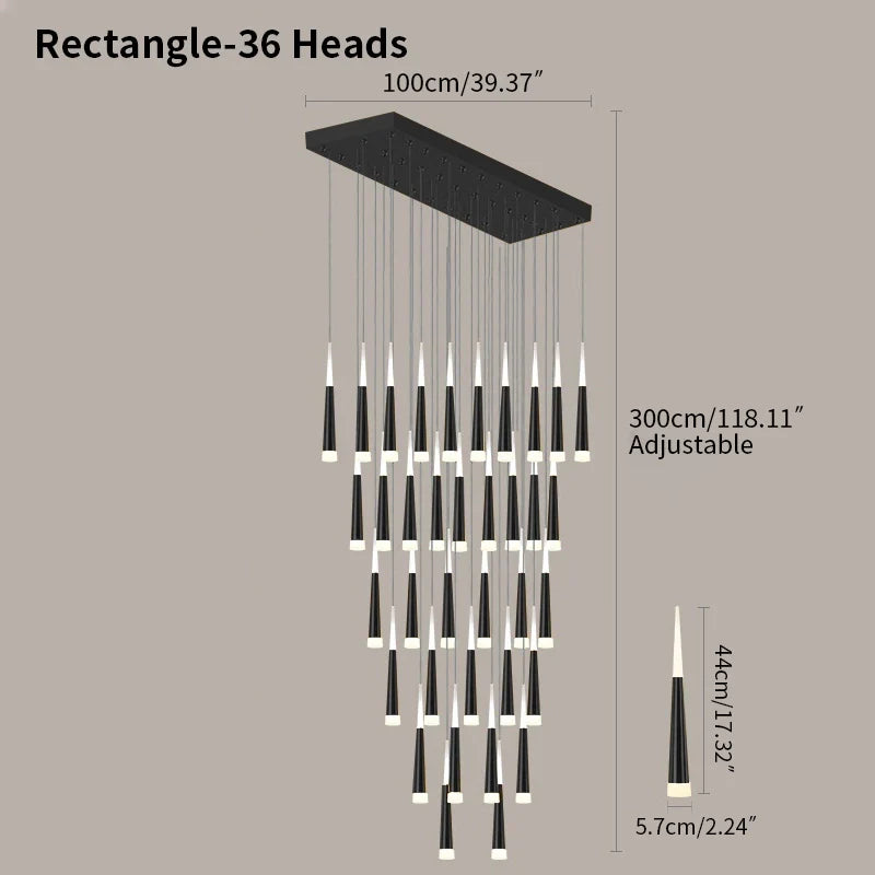 flairel Meteor Shower Chandelier for Staircase