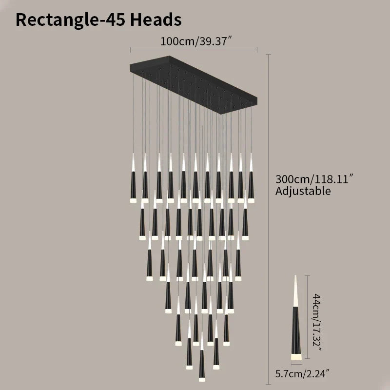 flairel Meteor Shower Chandelier for Staircase