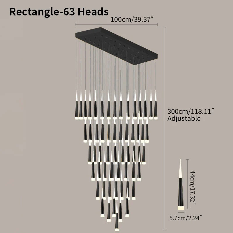 flairel Meteor Shower Chandelier for Staircase