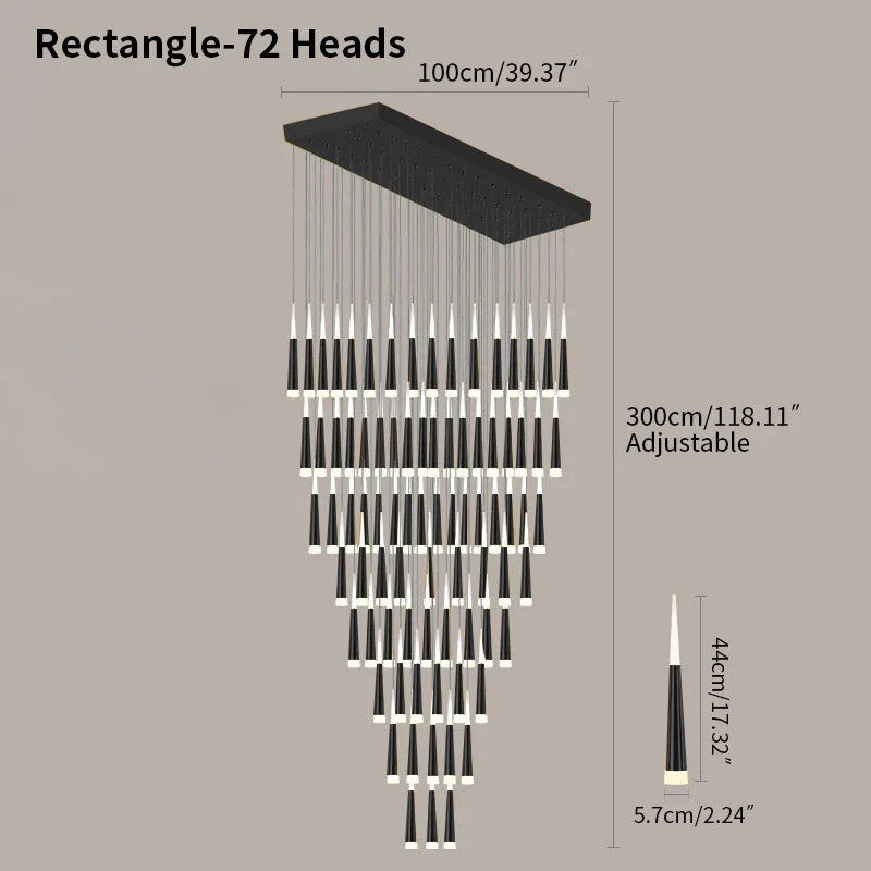 flairel Meteor Shower Chandelier for Staircase