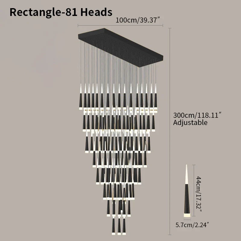 flairel Meteor Shower Chandelier for Staircase