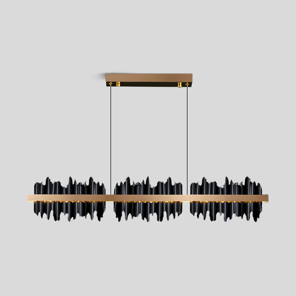 flairel Iceberg Linear Chandelier-Black & Gold