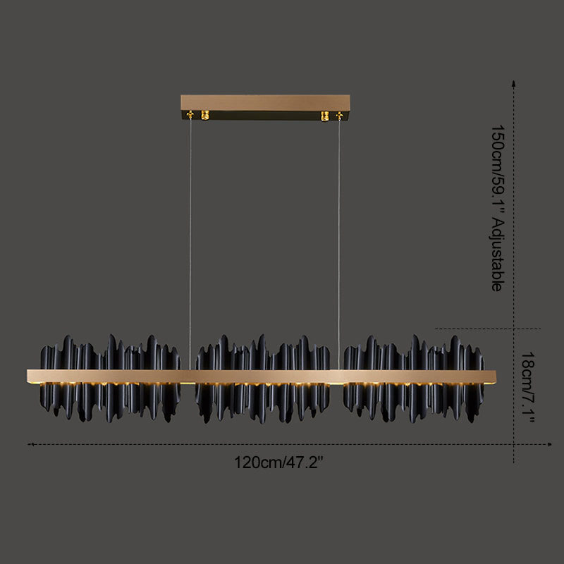 flairel Iceberg Linear Chandelier-Black & Gold