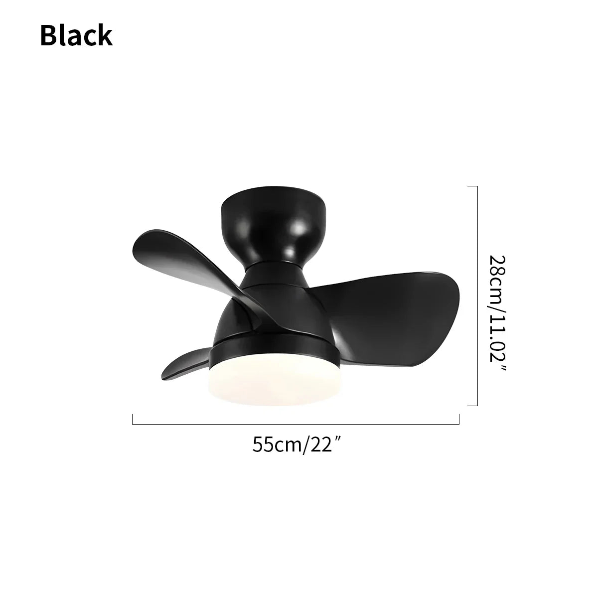 flairel Small Flush Mount Ceiling Fan with Light