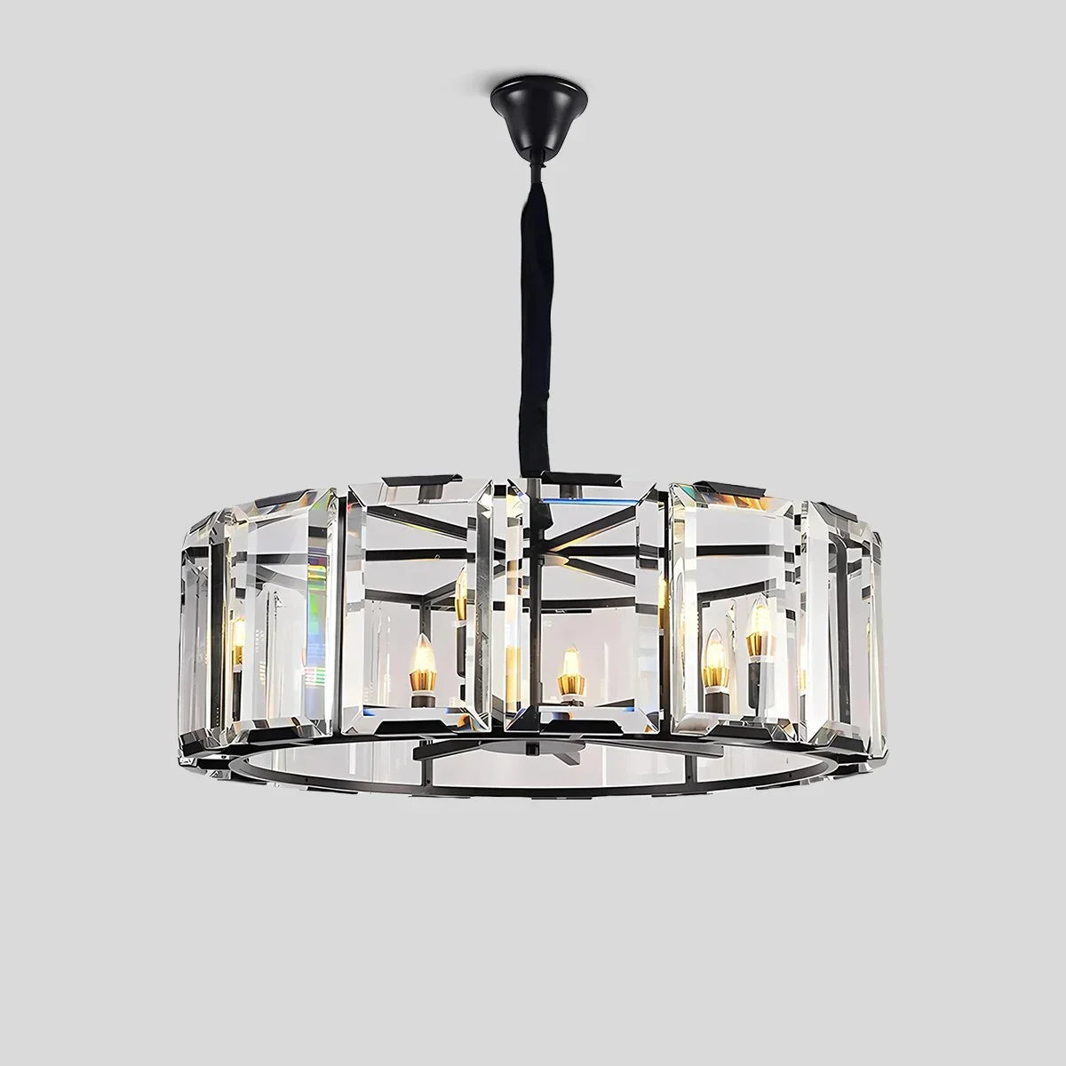 flairel Circular Glass Chandelier for Dining Room