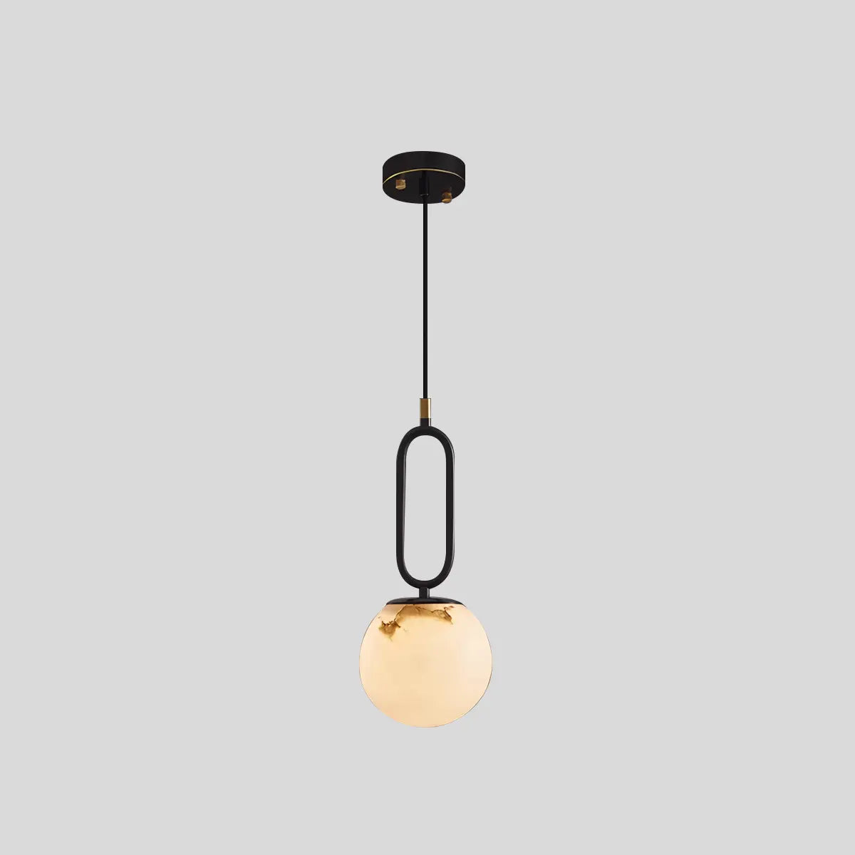flairel Gong Alabaster Globe Pendant Light for Bedroom
