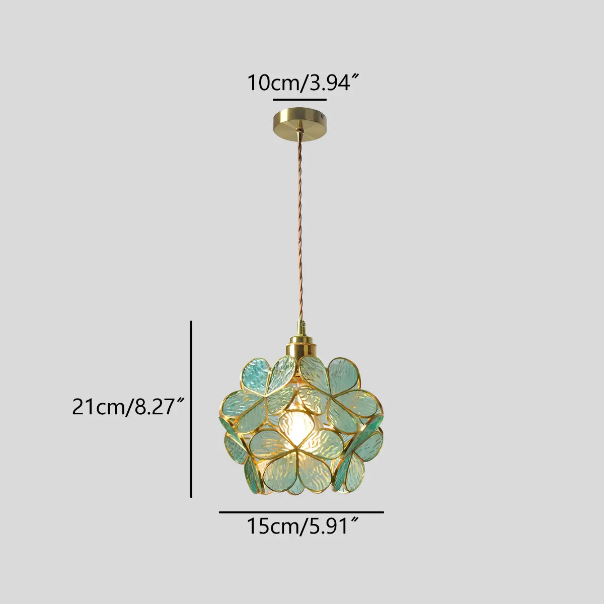 flairel Cherry Blossom Stained Glass Pendant Light
