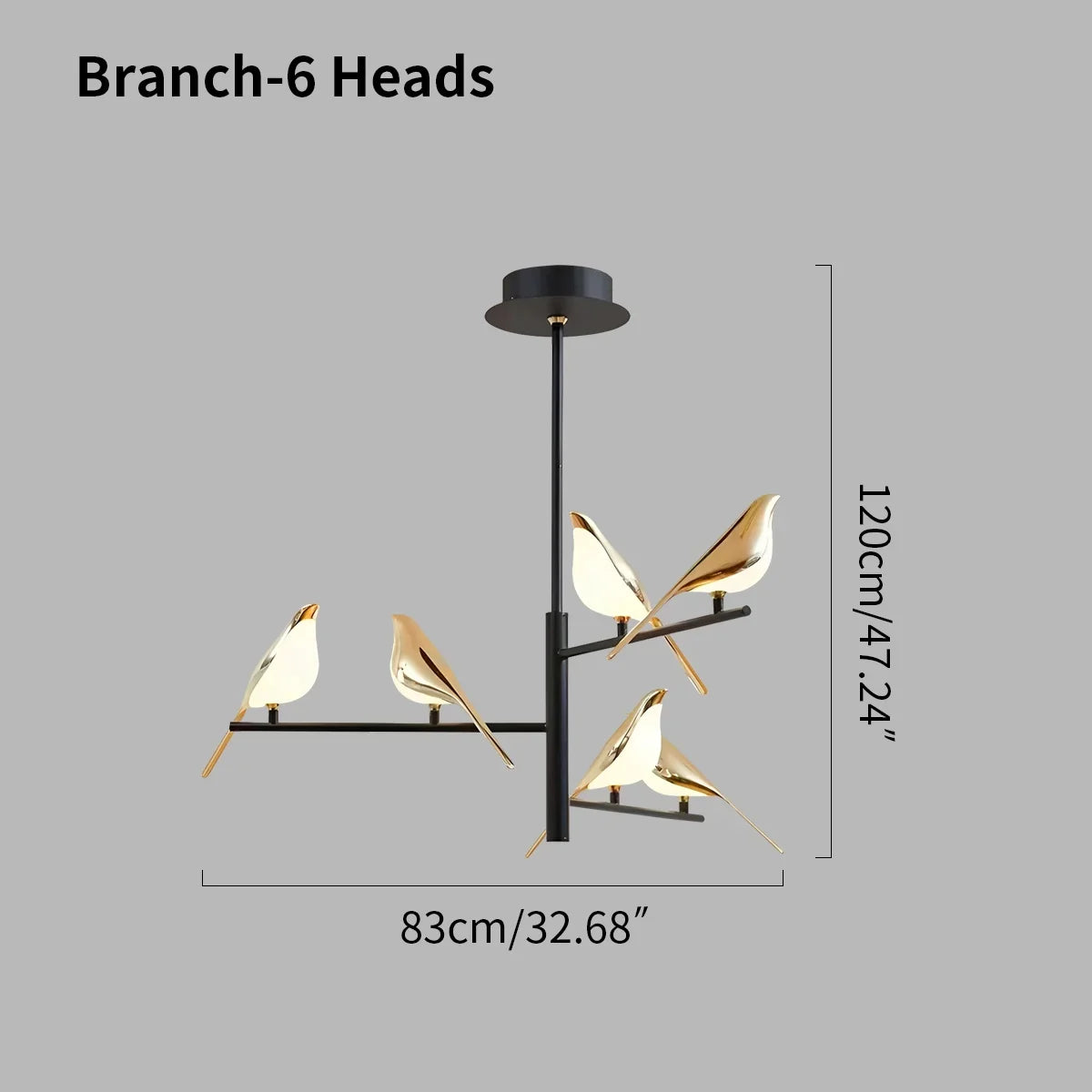flairel Modern Gold Birds LED Chandelier