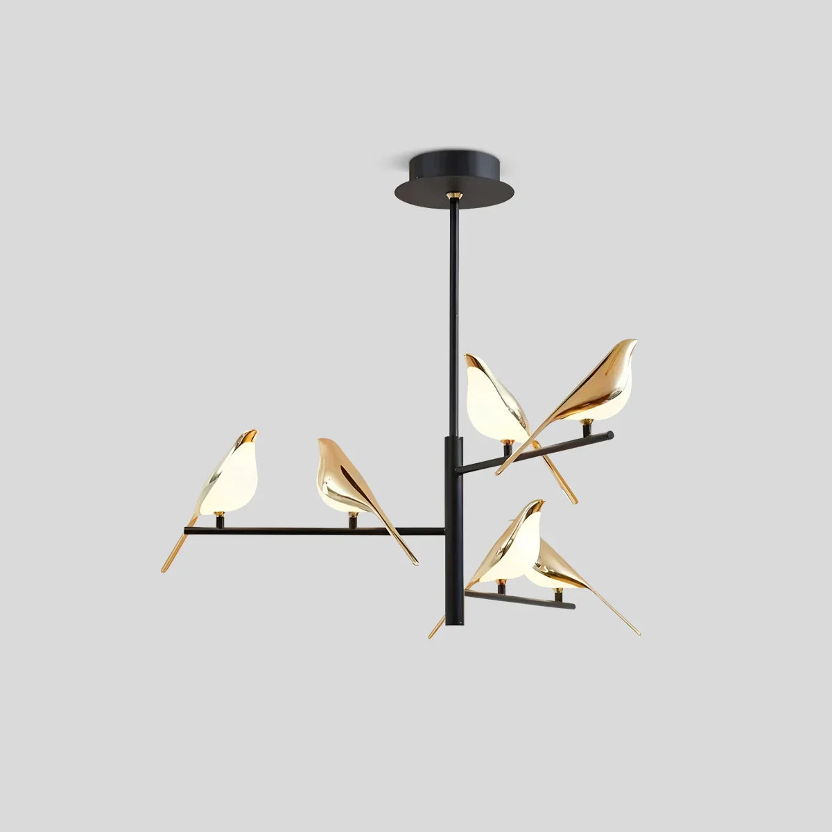 flairel Modern Gold Birds LED Chandelier