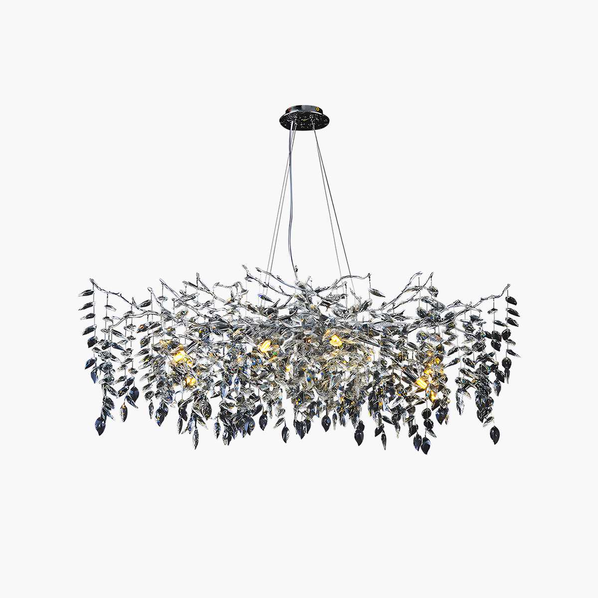 flairel Leaf Crystal Chandelier for Living Room