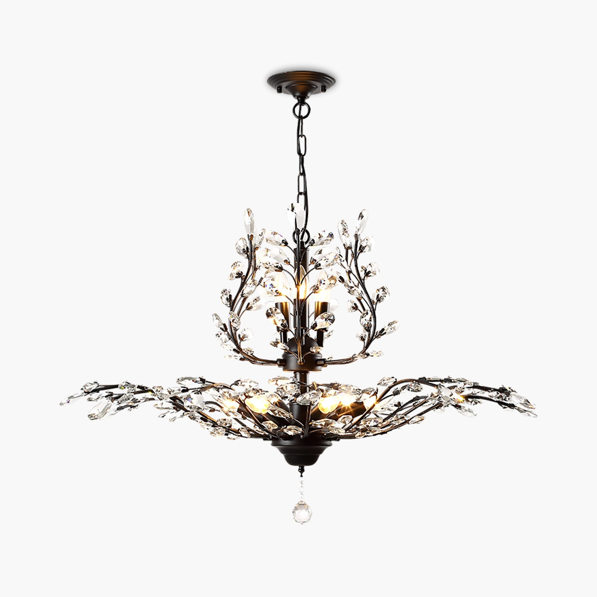 flairel Tree Branch Crystal Chandelier for Living Room