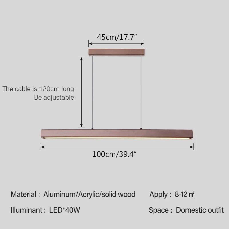 flairel Nordic LED Linear Pendant Light for Kitchen Island