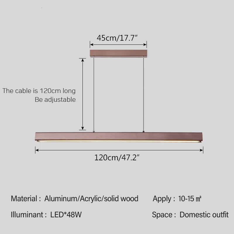 flairel Nordic LED Linear Pendant Light for Kitchen Island