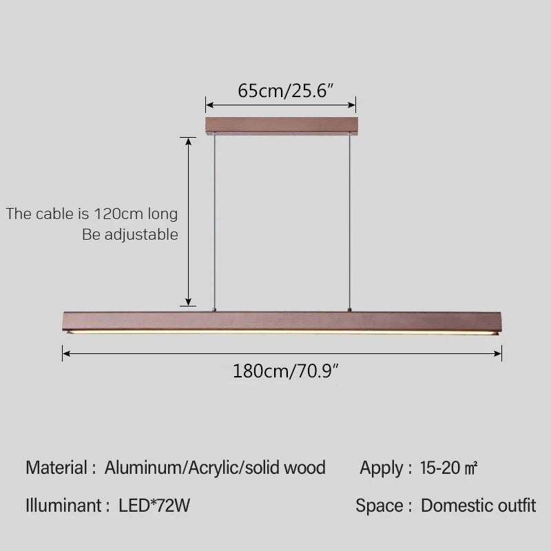 flairel Nordic LED Linear Pendant Light for Kitchen Island