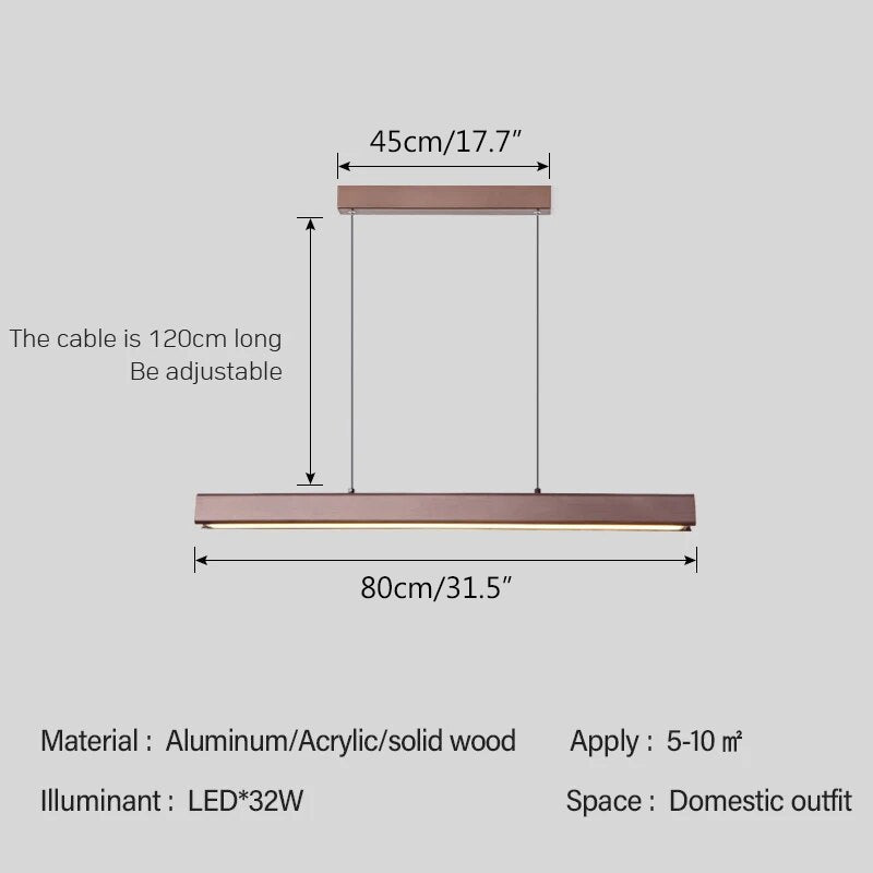 flairel Nordic LED Linear Pendant Light for Kitchen Island