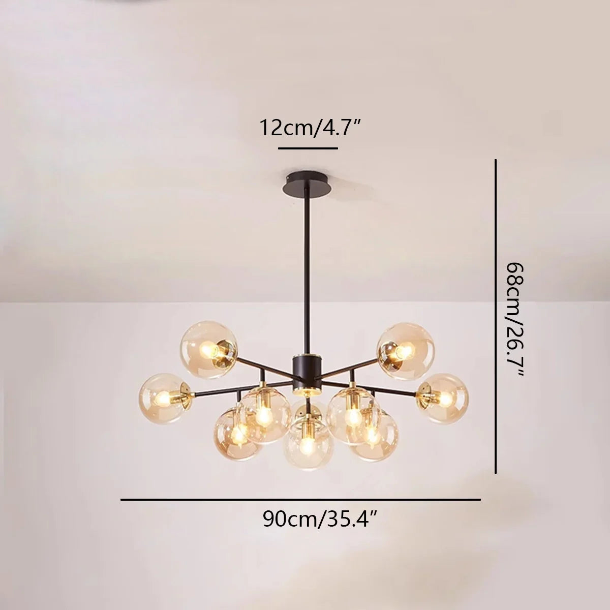flairel Camilla Glass Chandelier for Living Room