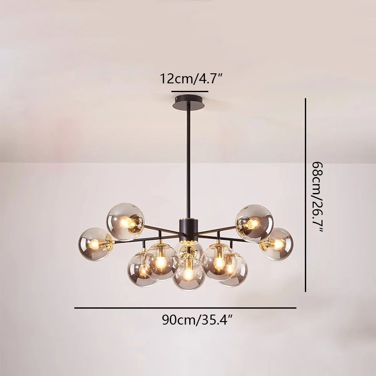 flairel Camilla Glass Chandelier for Living Room